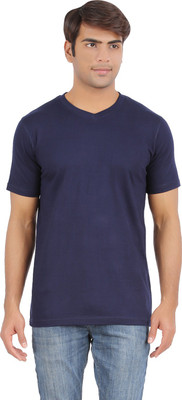 

Ap'pulse Solid Men's V-neck Dark Blue T-Shirt, Navy