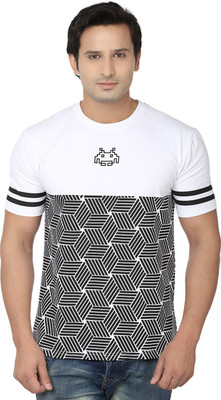 

Fugazee Lifestyle Printed Men' Round Neck White, Black T-Shirt, Black;white