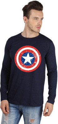 

SayItLoud Printed Men' Round Neck Blue T-Shirt, Navy