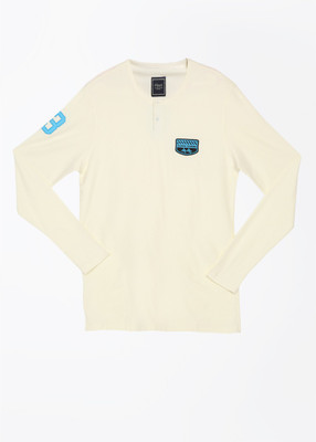 

Flippd Solid Men's Henley White T-Shirt, Off white