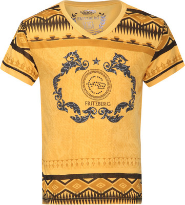 

Fritzberg Boys Printed T Shirt(Gold