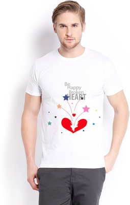 

Trendster Printed Men's Round Neck White T-Shirt