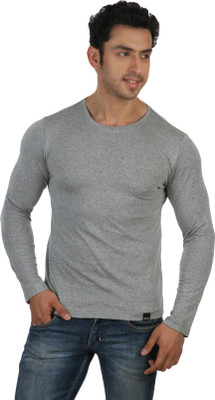 

Rigo Solid Men's Round Neck Grey T-Shirt