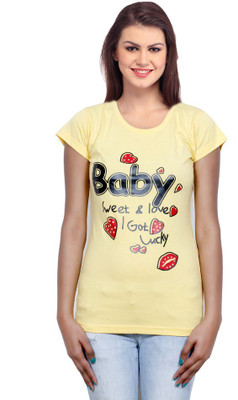 

IndiWeaves Casual Short Sleeve Printed Women's Pink Top(Size: M)