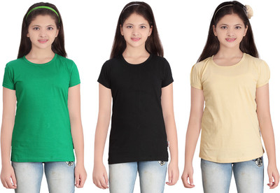 

FabTag - Sini Mini Girls Solid T Shirt(Multicolor