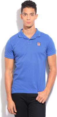 

Pepe Jeans Solid Men's Polo Neck Blue T-Shirt