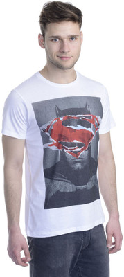 

Dawn of Justice Printed Men's Round Neck White T-Shirt