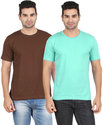 

Gallop Solid Men's Round Neck Multicolor T-Shirt(Pack of 2