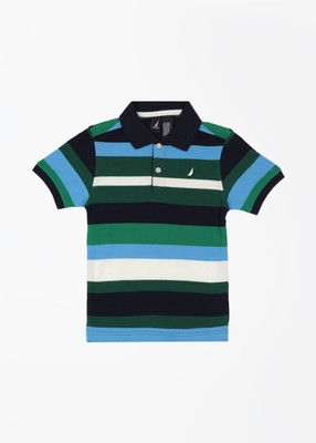 Nautica Boys Solid Cotton T Shirt(Multicolor, Pack of 1, 389
