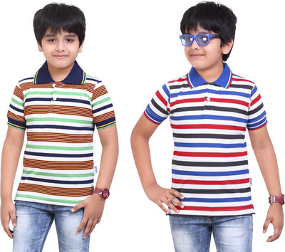 Dongli Boys Printed T Shirt(Dark Green, Pack of 2), Multicolor