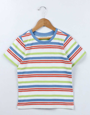 

Beebay Boys Striped T Shirt(Multicolor, Pack of 1), Multi-color stripe