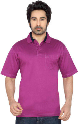 

Thinc Solid Men's Polo Neck Purple T-Shirt