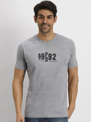 

Fritzberg Printed Men's Round Neck Grey T-Shirt
