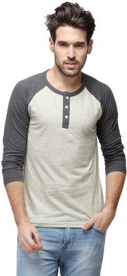 

Campus Sutra Solid Men Henley White T-Shirt, Creme