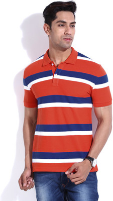 

United Colors of Benetton. Striped Men's Polo Neck White, Blue, Red T-Shirt, 901