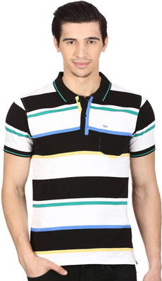 

Cloak & Decker Striped Men's Polo Neck Black, White T-Shirt