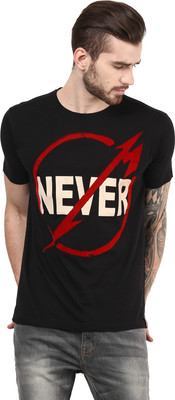

PUNK Printed Men's Round Neck Black T-Shirt