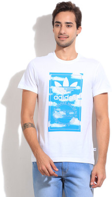 

ADIDAS Printed Men's Round Neck White T-Shirt