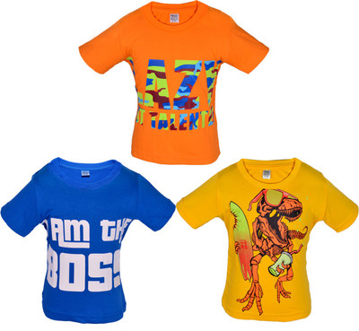 

Gkidz Boys Graphic Print T Shirt(Multicolor, Pack of 3, Green