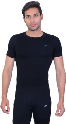 

Proline Solid Men' Round Neck Black T-Shirt