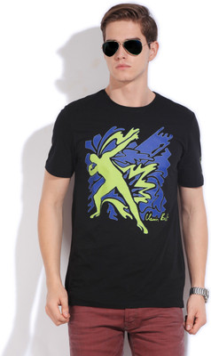 

Puma Printed Men's Round Neck Black T-Shirt