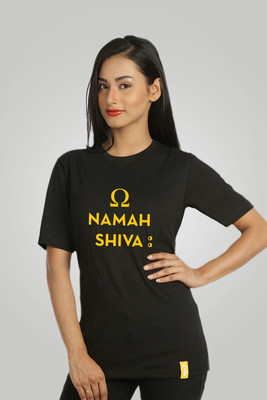 

Campus Sutra Printed Women' Round Neck Black T-Shirt