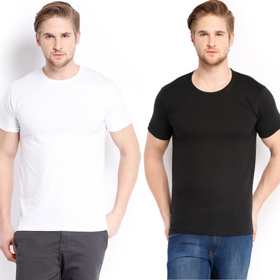 

Trendster Solid Men' Round Neck Multicolor T-Shirt(Pack of 2