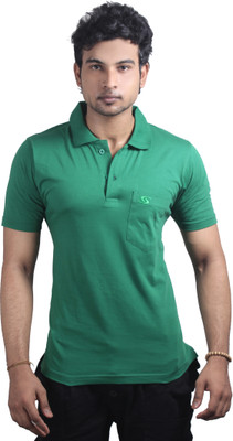 

Spur Solid Men's Polo Neck Dark Green T-Shirt
