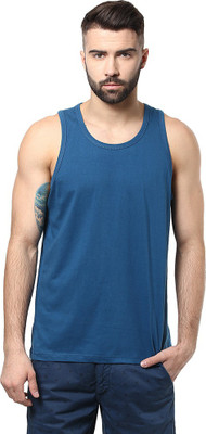 Unisopent Designs Solid Men's Round Neck Dark Blue T-Shirt