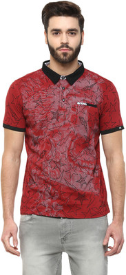 

Fritzberg Printed Men's Polo Neck Maroon T-Shirt