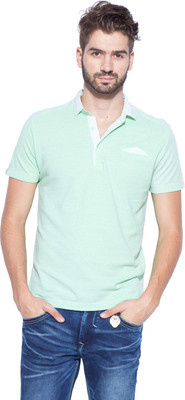 

Mufti Solid Men's Polo Neck Green T-Shirt