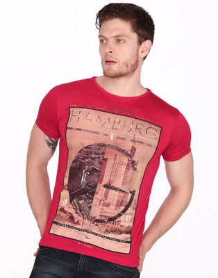 

Fritzberg Printed Men's Round Neck Red T-Shirt