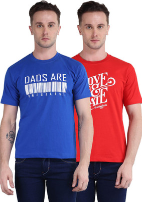 BRITISH TERMINAL Self Design Men Round Neck Multicolor T-Shirt