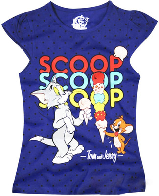 

Super Drool Girls Graphic Print T Shirt(Dark Blue, Electric blue