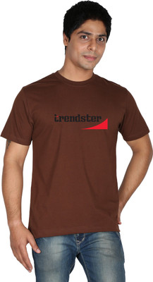 

Trendster Printed Men' Round Neck Brown T-Shirt