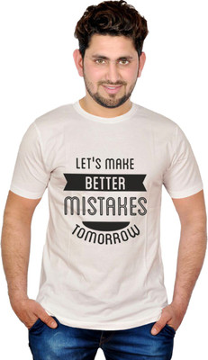 

INKIT Graphic Print Men's Round Neck White T-Shirt