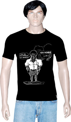 

Tshirt.in Graphic Print Men's Round Neck Black T-Shirt, Jet balck