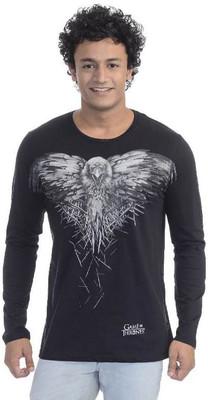 

Game of Thrones Printed Men's Round Neck Black T-Shirt