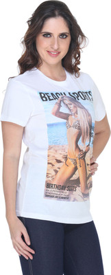

Fast n Fashion Graphic Print Women's Round Neck White T-Shirt