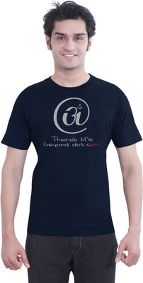 

Tantra Graphic Print Men's Round Neck Dark Blue T-Shirt, Navy blue