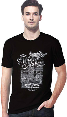 

Gallop Printed Men's Round Neck Black T-Shirt