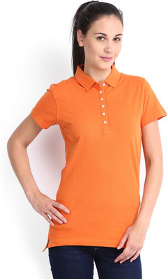 

Tokyo Talkies Solid Women's Round Neck Orange T-Shirt, Jaffa orange
