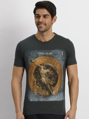 

Fritzberg Printed Men's Round Neck Dark Green T-Shirt