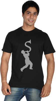 

Trendster Printed Men's Round Neck Black T-Shirt