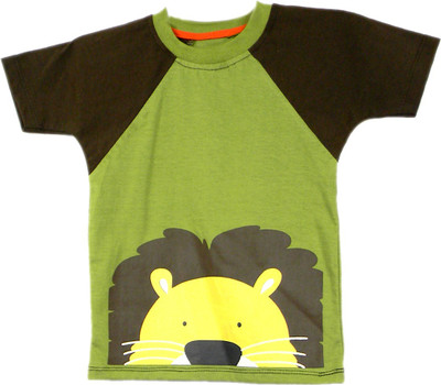 

Ssmitn Boys Animal Print Cotton T Shirt(Green, Pack of 1