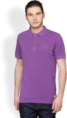 

Blackberrys Self Design Men's Polo Neck Purple T-Shirt, Vivid violet