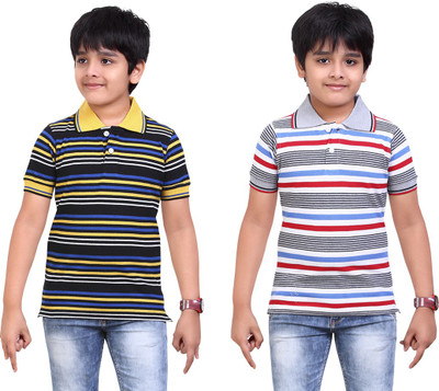 

Dongli Boys Printed T Shirt(Black, Pack of 2), Multicolor