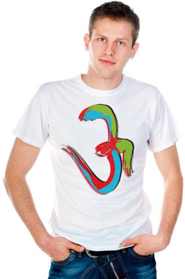 

6th Cross Graphic Print Men's Round Neck White T-Shirt