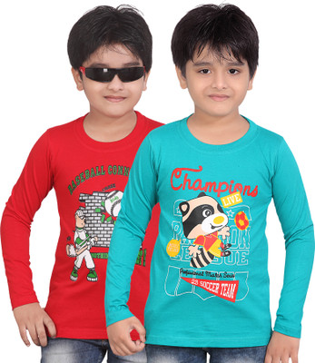 

FabTag - Dongli Boys Printed T Shirt(Multicolor, Pack of 2