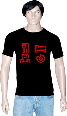 

Tshirt.in Graphic Print Men's Round Neck Black T-Shirt, Jet balck